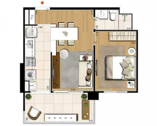 Imagem Apartamento com 1 Quarto à Venda, 48 m² em José Menino - Santos