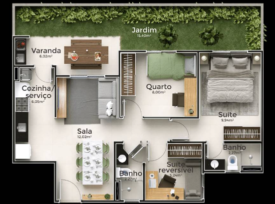 Imagem Apartamento com 2 Quartos à Venda, 46 m²em Maraponga - Fortaleza