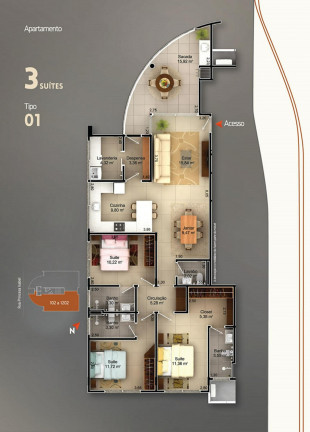 Imagem Apartamento com 3 Quartos à Venda, 132 m² em Centro - Criciúma