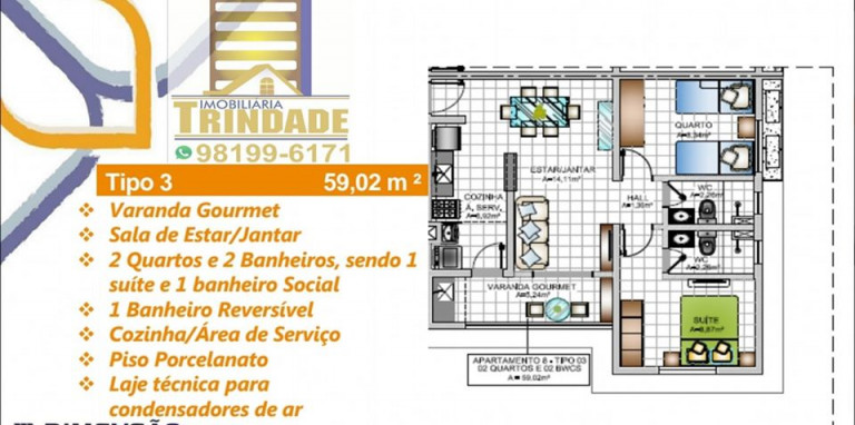 Imagem Apartamento com 2 Quartos à Venda, 55 m² em Jardim Eldorado - São Luís