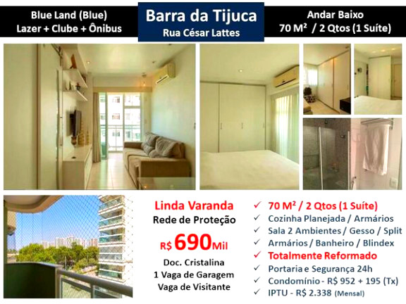 Imagem Apartamento com 2 Quartos à Venda, 70 m² em Barra da Tijuca - Rio de Janeiro