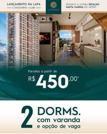 Apartamento com 2 Quartos à Venda, 41 m² em Lapa - São Paulo