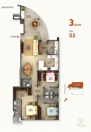 Imagem Apartamento com 3 Quartos à Venda, 132 m² em Centro - Criciúma