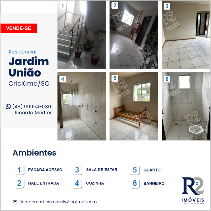 Imagem Apartamento com 2 Quartos à Venda, 46 m² em Mina União - Criciúma Imagem Apartamento com 2 Quartos à Venda, 46 m² em Mina União - Criciúma
