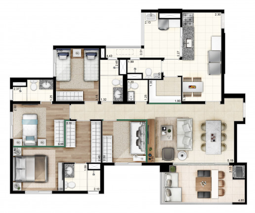 Imagem Apartamento com 3 Quartos à Venda, 90 m²em Jardim Caboré - São Paulo