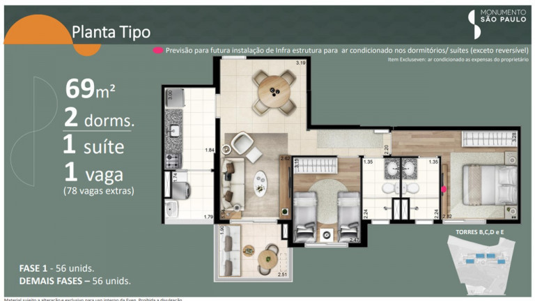 Imagem Apartamento com 2 Quartos à Venda, 69 m² em Jardim Caboré - São Paulo