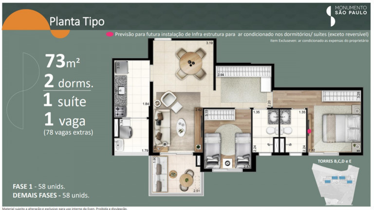 Imagem Apartamento com 2 Quartos à Venda, 69 m² em Jardim Caboré - São Paulo