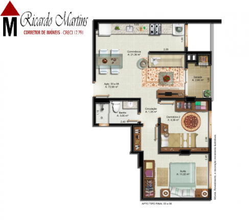 Imagem Apartamento com 3 Quartos à Venda, 141 m² em Centro - Criciúma Imagem Apartamento com 3 Quartos à Venda, 141 m² em Centro - Criciúma