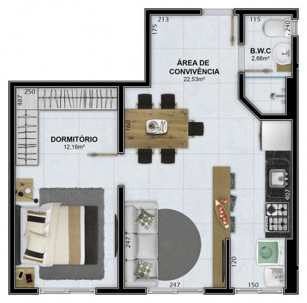 Imagem Apartamento com 2 Quartos à Venda, 53 m² em Santa Augusta - Criciúma Imagem Apartamento com 2 Quartos à Venda, 53 m² em Santa Augusta - Criciúma