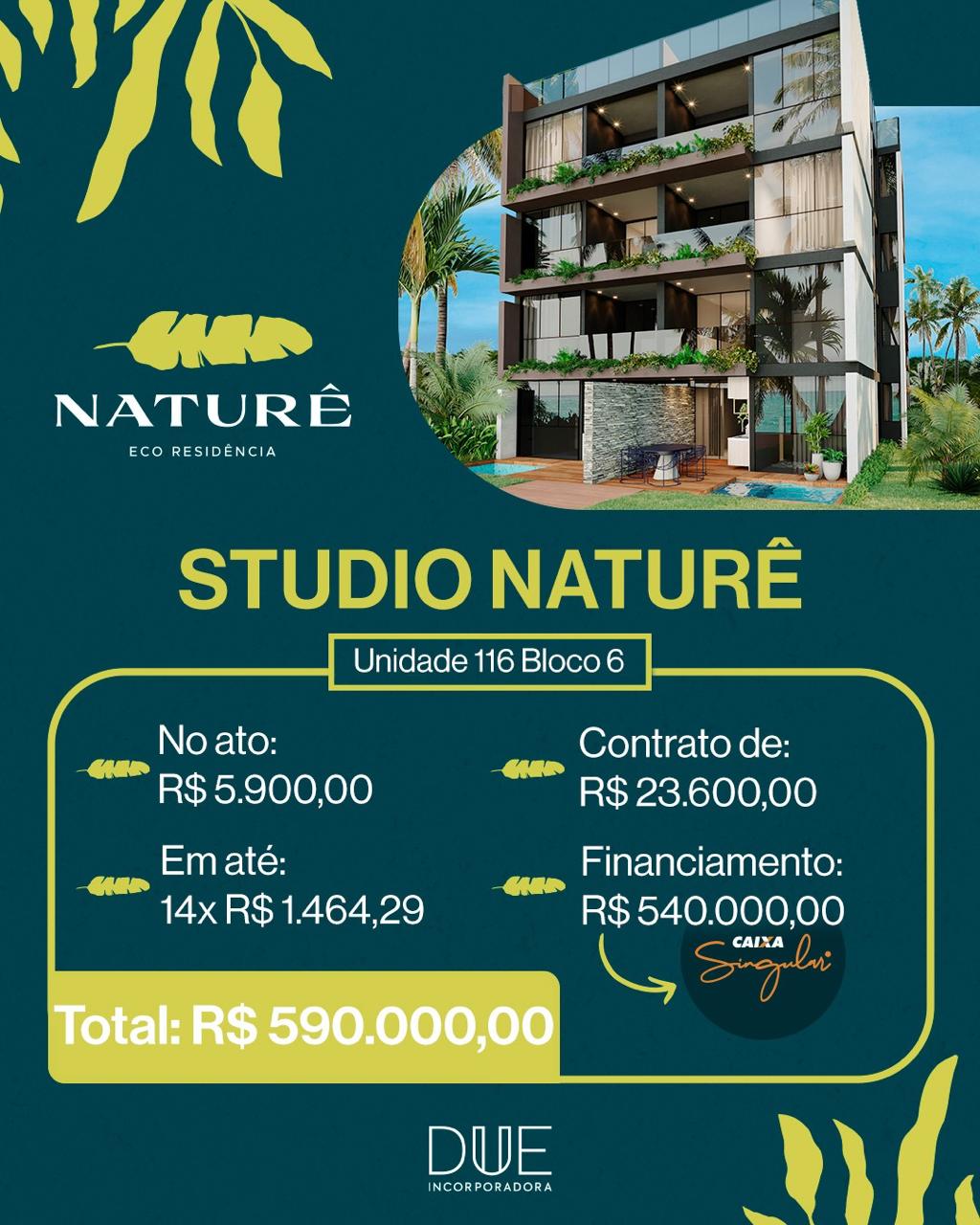 Imagem Apartamento com 1 Quarto à Venda, 30 m²em MURO ALTO - IPOJUCA