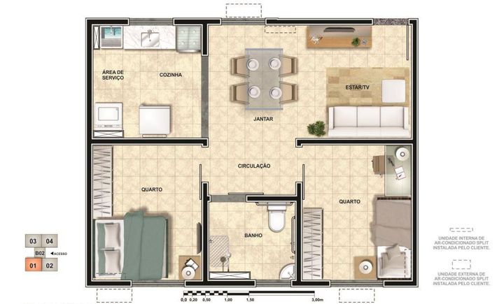 Apartamento com 2 Quartos à Venda, 43 m² em Campo Grande - Rio De Janeiro