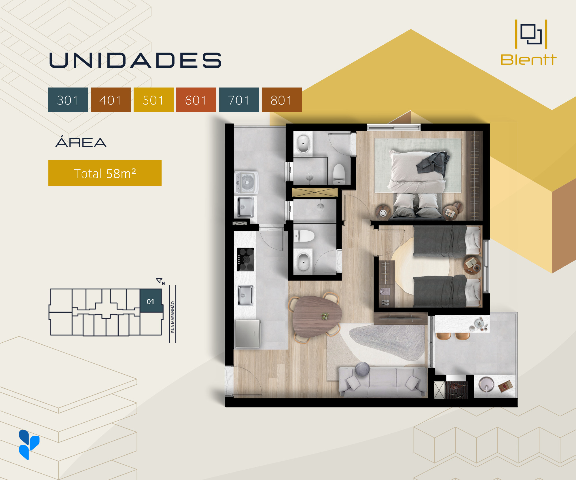 Imagem Apartamento com 2 Quartos à Venda, 58 m²em Portão - Curitiba