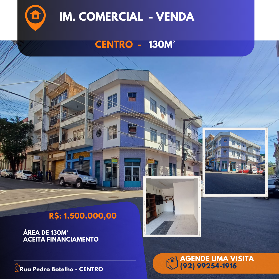 Imóvel Comercial à Venda, 130 m²em Centro - Manaus