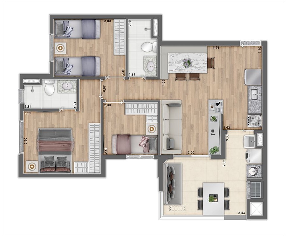 Imagem Apartamento com 3 Quartos à Venda, 66 m²em Vila Prudente - São Paulo