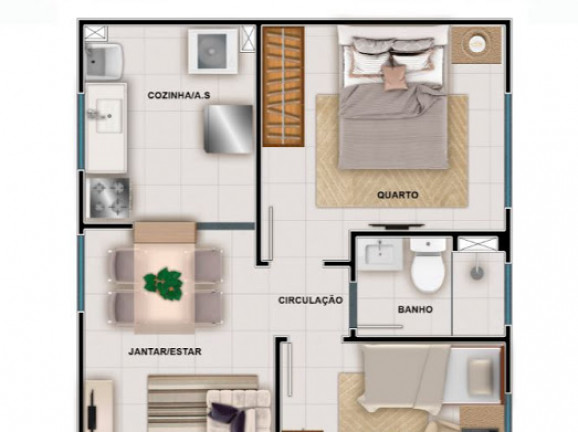 Imagem Apartamento com 2 Quartos à Venda, 44 m² em Centro - Nova Iguaçu
