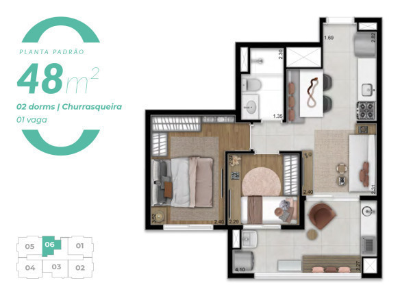 Imagem Apartamento com 2 Quartos à Venda, 65 m² em Vila Osasco - Osasco