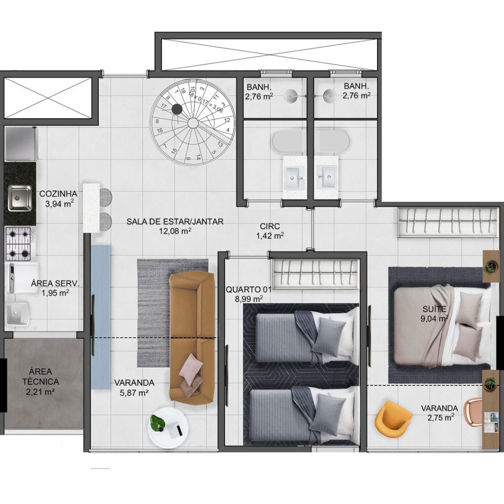 Imagem Apartamento com 2 Quartos à Venda, 60 m² em Interlagos - Vila Velha