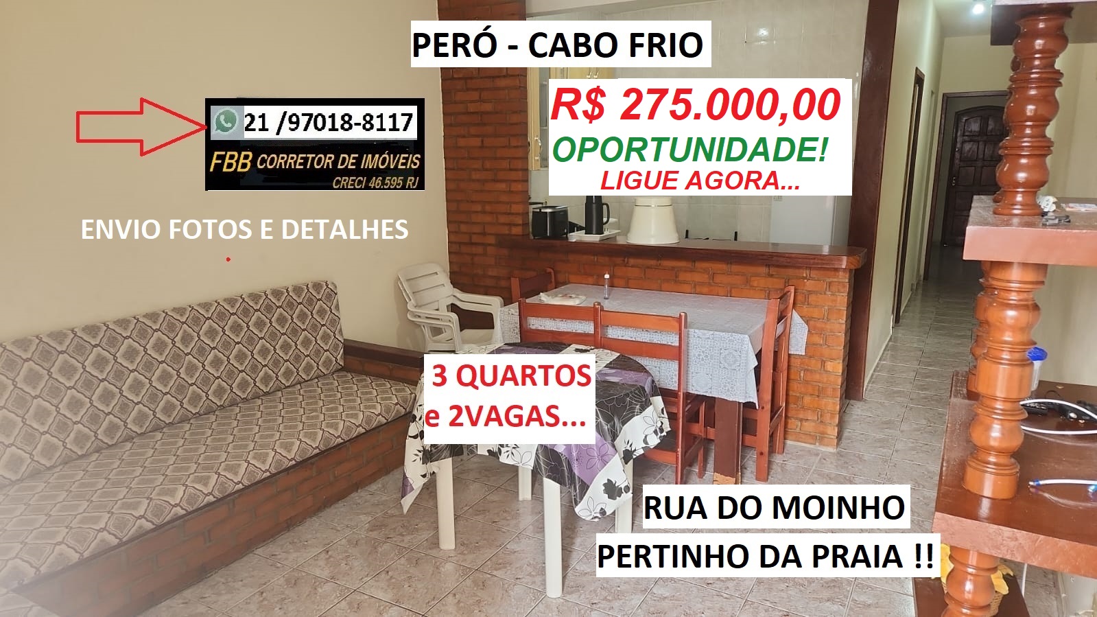 Imagem Casa de Condomínio com 3 Quartos à Venda, 70 m² em Peró - Cabo Frio