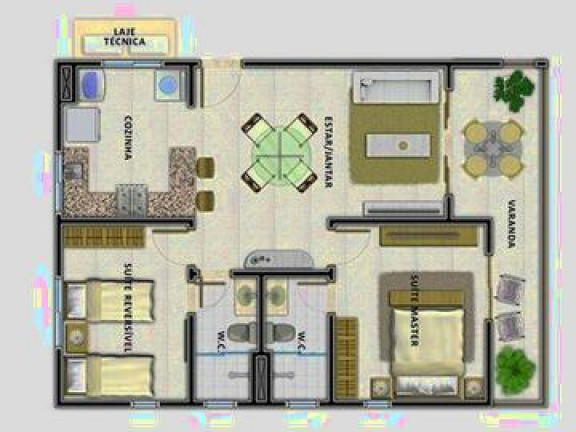 Imagem Apartamento com 2 Quartos para Alugar, 71 m² em Pecém Colonia  - São Gonçalo do Amarante
