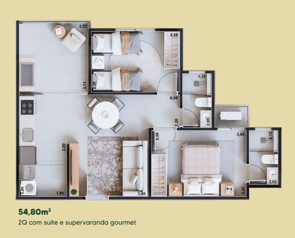 Imagem Apartamento com 2 Quartos à Venda, 55 m²em Setor Faiçalville - Goiânia Imagem Apartamento com 2 Quartos à Venda, 55 m²em Setor Faiçalville - Goiânia