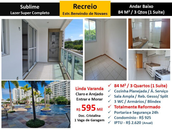 Imagem Apartamento com 3 Quartos à Venda, 84 m²em Recreio dos Bandeirantes - Rio de Janeiro