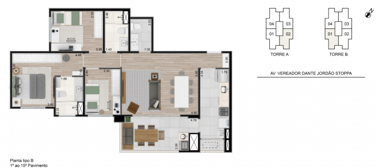Imagem Apartamento com 3 Quartos à Venda,  em Cézar de Souza - Mogi das Cruzes