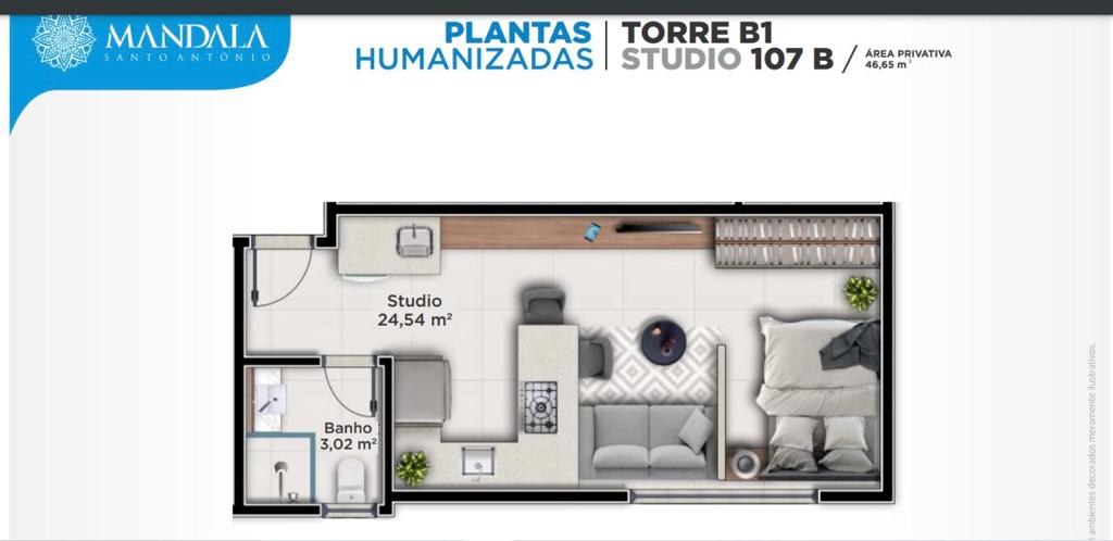 Imagem Studio com 1 Quarto à Venda, Locação ou Temporada, 32 m² em Santo Antônio de Lisboa - Florianópolis