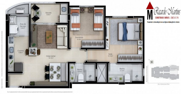 Imagem Apartamento com 2 Quartos à Venda, 69 m² em São Cristóvão - Criciúma Imagem Apartamento com 2 Quartos à Venda, 69 m² em São Cristóvão - Criciúma