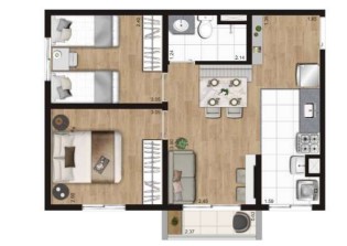 Imagem Apartamento com 2 Quartos à Venda, 42 m² em Jabaquara - Santos