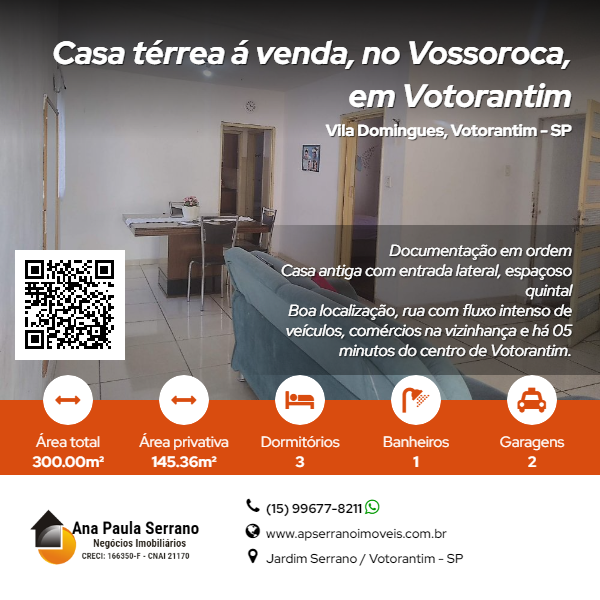 Imagem Casa com 3 Quartos à Venda, 145 m²em Vila Domingues - Votorantim