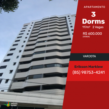 Apartamento com 3 Quartos à Venda, 117 m²em Varjota - Fortaleza
