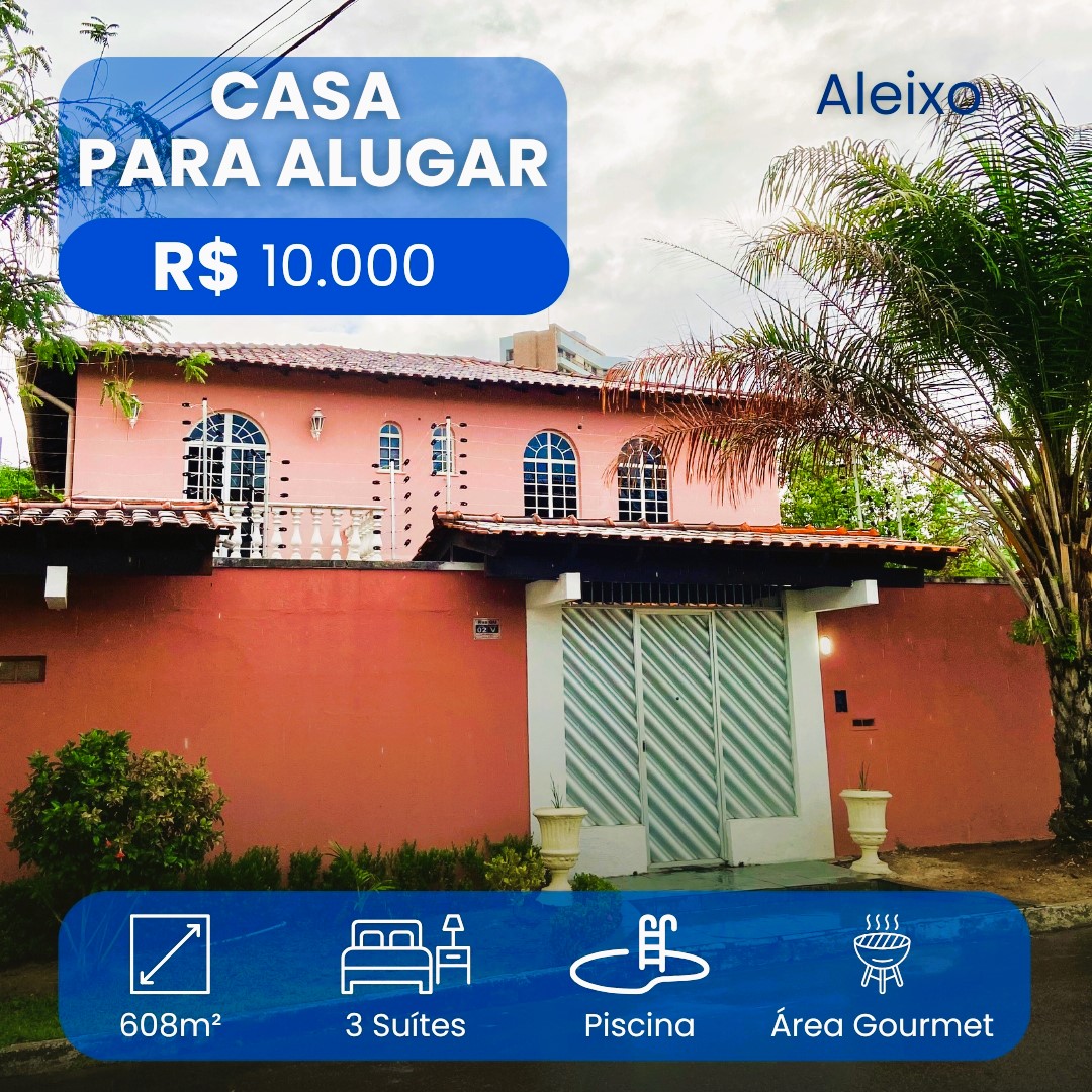 Casa com 4 Quartos para Alugar, 458 m²em Aleixo - Manaus