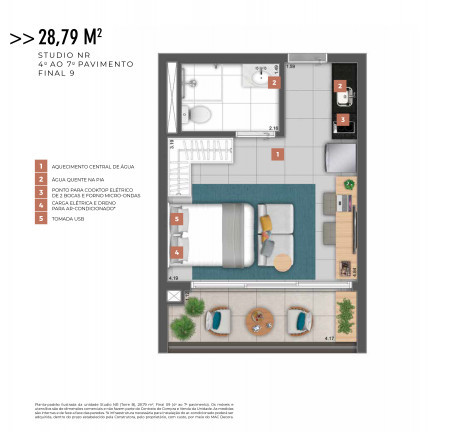 Imagem Studio com 1 Quarto à Venda, 27 m² em Santo Amaro - São Paulo