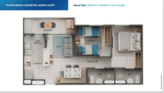 Imagem Apartamento com 2 Quartos à Venda, 52 m²em Jardim São Paulo - Recife