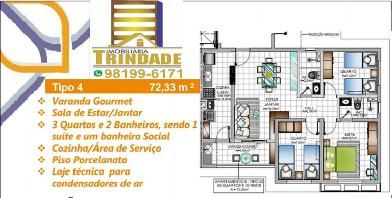 Imagem Apartamento com 2 Quartos à Venda, 55 m² em Jardim Eldorado - São Luís