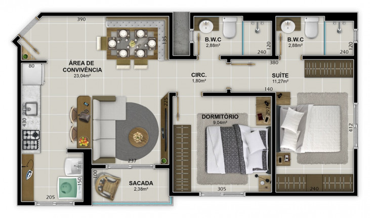 Imagem Apartamento com 3 Quartos à Venda,  em Centro - Criciúma