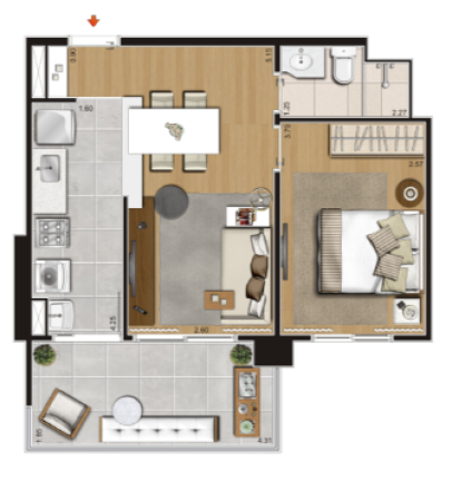 Imagem Apartamento com 1 Quarto à Venda, 48 m² em José Menino - Santos