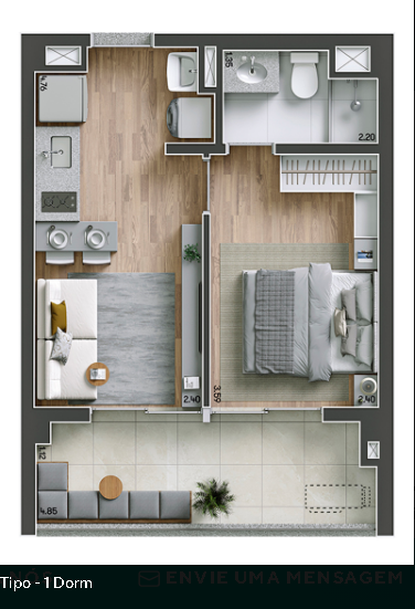 Imagem Apartamento com 1 Quarto à Venda, 36 m² em Vila Firmiano Pinto - São Paulo