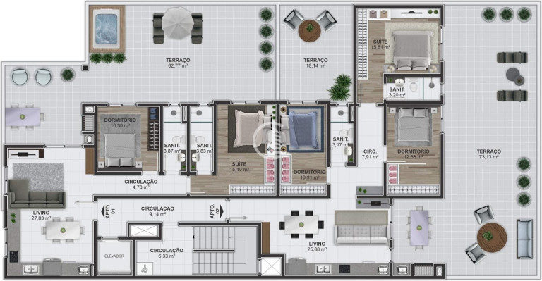 Imagem Apartamento com 3 Quartos à Venda, 189 m² em São Leopoldo - Caxias Do Sul