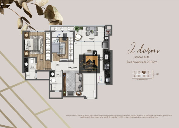 Imagem Apartamento com 2 Quartos à Venda, em Kobrasol - São José Imagem Apartamento com 2 Quartos à Venda, em Kobrasol - São José