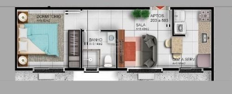 Imagem Apartamento com 1 Quarto à Venda, 36 m² em Camobi - Santa Maria Imagem Apartamento com 1 Quarto à Venda, 36 m² em Camobi - Santa Maria