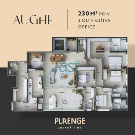 Imagem Apartamento com 3 Quartos à Venda, 230 m² em Quilombo - Cuiabá