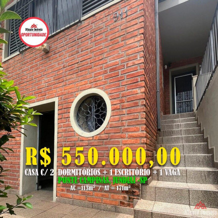 Casa com 2 Quartos à Venda, 113 m² em Ponte De Campinas - Jundiaí