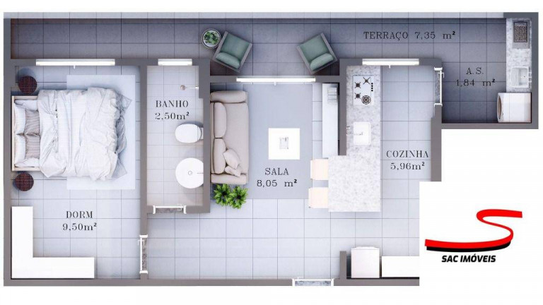 Imagem Apartamento com 1 Quarto à Venda, 41 m² em Canto Do Forte - Praia Grande Imagem Apartamento com 1 Quarto à Venda, 41 m² em Canto Do Forte - Praia Grande
