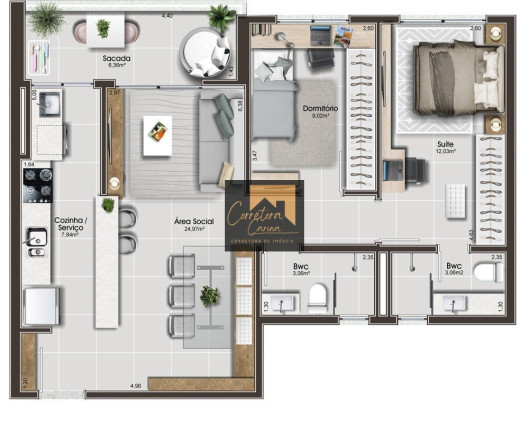 Imagem Apartamento com 2 Quartos à Venda, em Floresta - São José Imagem Apartamento com 2 Quartos à Venda, em Floresta - São José
