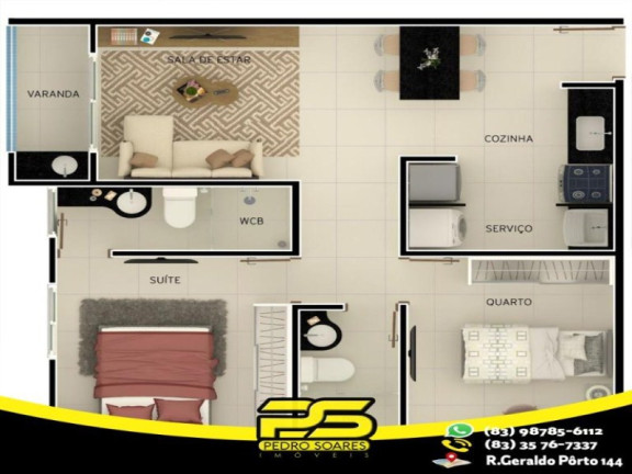 Imagem Apartamento com 2 Quartos à Venda, 49 m² em Gramame - João Pessoa