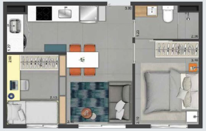Imagem Imóvel com 2 Quartos à Venda, 33 m² em Santo Amaro - São Paulo