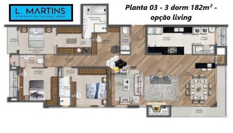 Apartamento com 3 Quartos à Venda, 173 m² em Três Figueiras - Porto Alegre