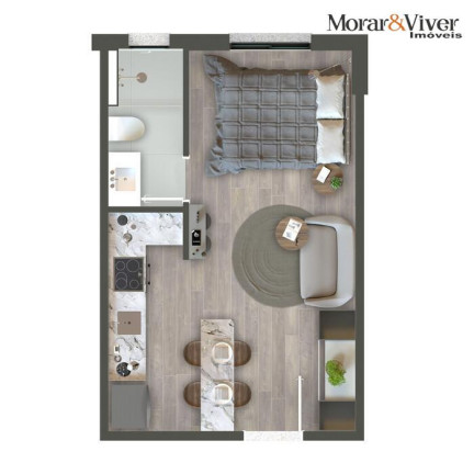 Imagem Apartamento com 1 Quarto à Venda, 23 m² em Centro - Curitiba
