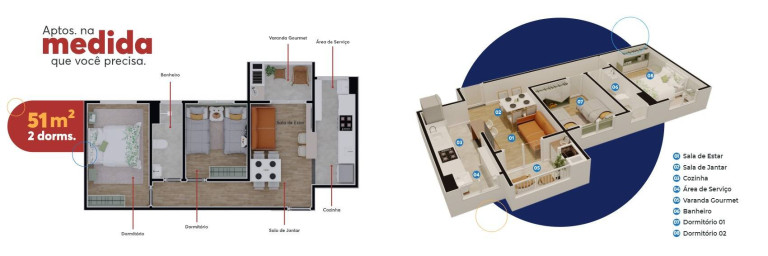 Apartamento com 2 Quartos à Venda, 53 m² em Parque Manoel De Vasconcelos - Sumaré